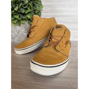 UNISEX Vans Chapman Waxed Leather Sneaker Shoe Oak Buff Mid Kids Youth 5.5